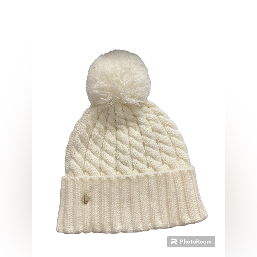 Kate Spade Cable Knit Beanie in French Cream (ivory)